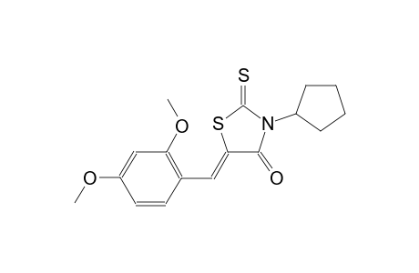 (5Z)-3-cyclopentyl-5-(2,4-dimethoxybenzylidene)-2-thioxo-1,3-thiazolidin-4-one