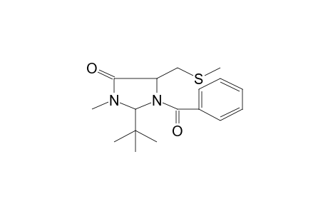 1-Benzoyl-2-t-butyl-3-methyl-5-methylthiomethylimidazolidin-4-one