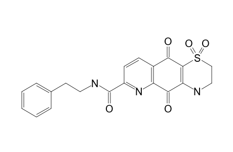 N-PHENETHYL-5,10-DIOXO-3,4,5,10-TETRAHYDRO-2H-[1,4]-THIAZINO-[2,3-G]-QUINOLINE-7-CARBOXAMIDE-1,1-DIOXIDE