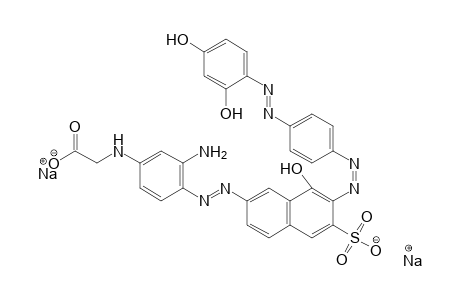 Glycine, N-[3-amino-4-[[7-[[4-[(2,4-dihydroxyphenyl)azo]phenyl]azo]-8-hydroxy-6-sufo-2-naphthalenyl]azo]phenyl]-, disodium salt