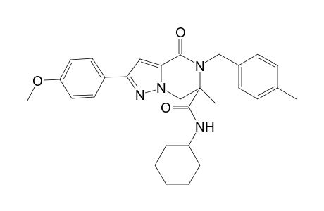 Pyrazolo[1,5-a]pyrazine-6-carboxamide, N-cyclohexyl-4,5,6,7-tetrahydro-2-(4-methoxyphenyl)-6-methyl-5-[(4-methylphenyl)methyl]-4-oxo-
