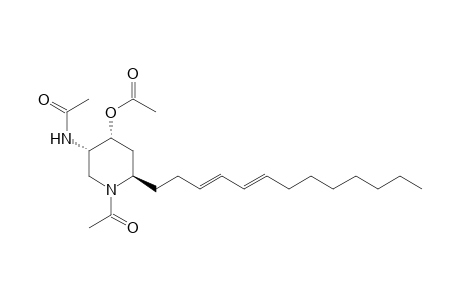 Acetamide, N-[1-acetyl-4-(acetyloxy)-6-(3,5-tridecadienyl)-3-piperidinyl]-, [3S-[3.alpha.,4.alpha.,6.beta.(3E,5E)]]-