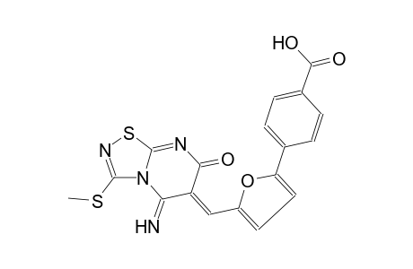 4-{5-[(Z)-(5-imino-3-(methylsulfanyl)-7-oxo-5H-[1,2,4]thiadiazolo[4,5-a]pyrimidin-6(7H)-ylidene)methyl]-2-furyl}benzoic acid