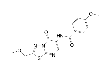 4-Methoxy-N-[2-(methoxymethyl)-7-oxo-7H-pyrimido[2,1-b][1,3,4]thiadiazol-6-yl]benzamide