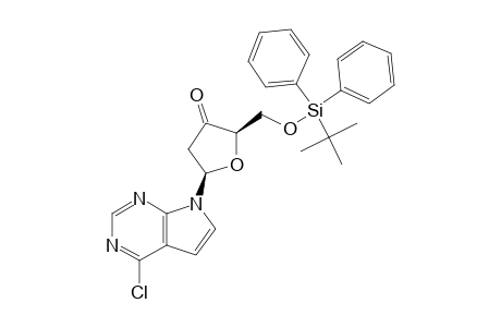 4-CHLORO-7-[2-DEOXY-5-O-[(1,1-DIMETHYLETHYL)-DIPHENYLSILYL]-BETA-D-GLYCERO-PENTOFURANOS-3-ULOSYL]-7HPYRROLO-[2,3-D]-PYRIMIDINE
