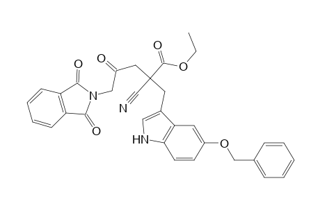 1H-Indole-3-propanoic acid, .alpha.-cyano-.alpha.-[3-(1,3-dihydro-1,3-dioxo-2H-isoindol-2-yl)-2-oxopropyl]-5-(phenylmethoxy)-, ethyl ester, (.+-.)-