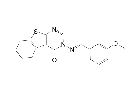 benzo[4,5]thieno[2,3-d]pyrimidin-4(3H)-one, 5,6,7,8-tetrahydro-3-[[(E)-(3-methoxyphenyl)methylidene]amino]-