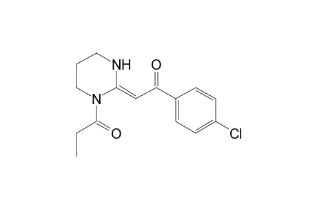 1-[(2E)-2-[2-(4-chlorophenyl)-2-keto-ethylidene]hexahydropyrimidin-1-yl]propan-1-one