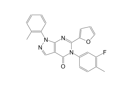 4H-pyrazolo[3,4-d]pyrimidin-4-one, 5-(3-fluoro-4-methylphenyl)-6-(2-furanyl)-1,5-dihydro-1-(2-methylphenyl)-