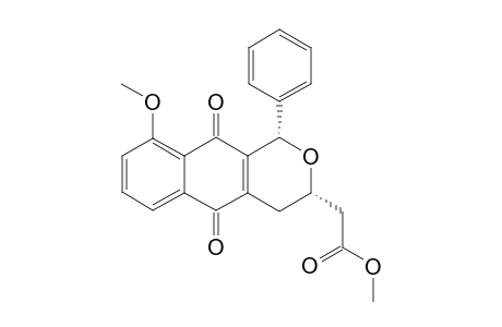 Methyl rac-cis(3,4-dihydro-9-methoxy-5,10-dioxo-1-phenyl-1H-naphtho[2,3-c]pyran-3-yl)acetate