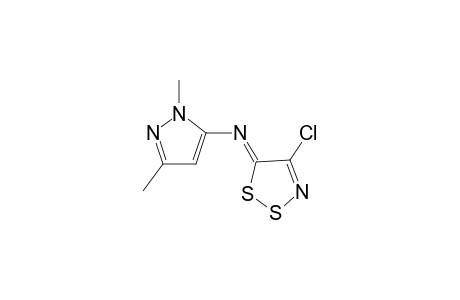 (Z)-N-(4-chloro-5H-1,2,3-dithiazol-5-ylidene)-1,3-dimethyl-1H-pyrazol-5-amine
