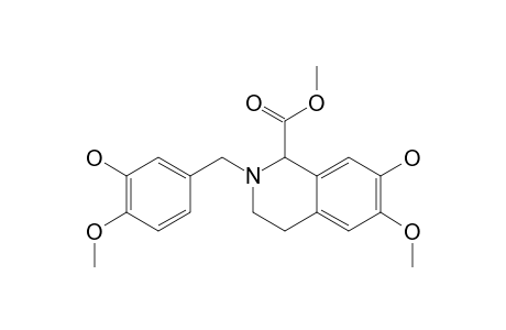 1-METHOXYCARBONYL-2-(3'-HYDROXY-4'-METHOXYBENZYL)-7-HYDROXY-6-METHOXY-1,2,3,4-TETRAHYDROISOQUINOLINE
