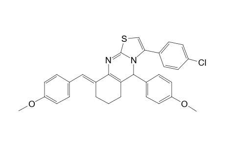 (9E)-3-(4-chlorophenyl)-5-(4-methoxyphenyl)-9-p-anisylidene-5,6,7,8-tetrahydrothiazolo[2,3-b]quinazoline