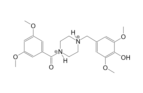 1-(3,5-dimethoxybenzoyl)-4-(4-hydroxy-3,5-dimethoxybenzyl)piperazinediium
