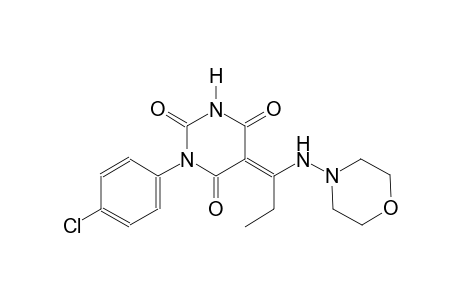 (5E)-1-(4-chlorophenyl)-5-[1-(4-morpholinylamino)propylidene]-2,4,6(1H,3H,5H)-pyrimidinetrione