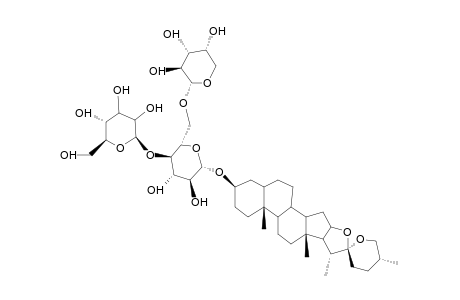 TIGOGENIN 3-O-beta-D-GLUCOPYRANOSYL-(1-4)-O-(alpha-L-ARABINOPYRANOSYL-(1-6))-beta-D-GLUCOPYRANOSIDE