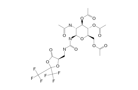 1-[(5S)-4-OXO-2,2-BIS-(TRIFLUOROMETHYL)-1,3-DIOXOLAN-5-YLMETHYL]-3-(3,4,6-TRI-O-ACETYL-2-ACETAMIDO-2-DEOXY-BETA-D-GLUCOPYRANOSYL)-UREA