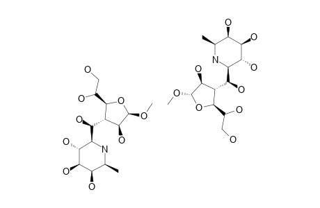 METHYL-3-DEOXY-3-[(1'R)-2',6',7'-TRIDEOXY-2',6'-IMINO-BETA-D-GLYCERO-L-MANNO-HEPTITOL-1'-YL]-ALPHA/BETA-D-ALTROFURANOSIDE