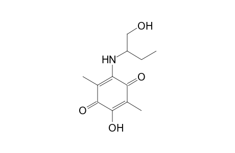 p-Benzoquinone, 2-hydroxy-5-[[1-(hydroxymethyl)propyl]amino]-3,6-dimethyl-