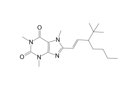 (E)-8-[3-(tert-butyl)hept-1-en-1-yl]-1,3,7-trimethyl-3,7-dihydro-1H-purine-2,6-dione