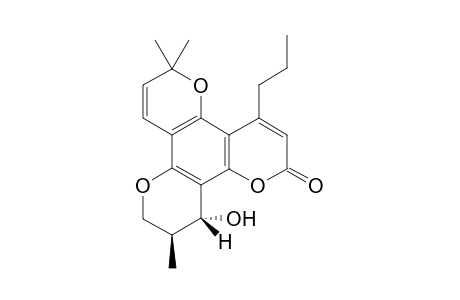 (+-)-11,12-trans-10,11-Dihydro-12-hydroxy-4-propyl-6,6,11-trimethyl-2H,6H,12H-benzo[1,2-b:3,4:b':5,6-b"]tripyran-2-one