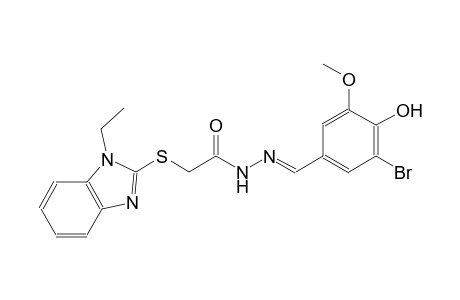 acetic acid, [(1-ethyl-1H-benzimidazol-2-yl)thio]-, 2-[(E)-(3-bromo-4-hydroxy-5-methoxyphenyl)methylidene]hydrazide