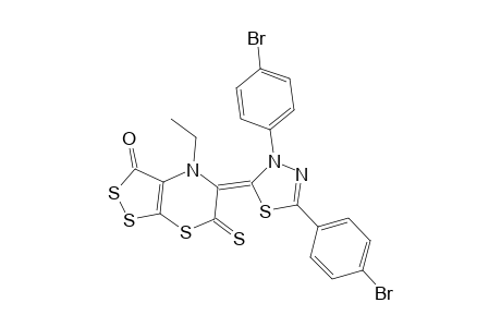 (E)-4-ETHYL-3-OXO-5-[3,5-DI-(4-BROMOPHENYL)-[1,3,4]-THIADIAZOL-2-YLIDENYL]-[1,2]-DITHIOLO-[3,4-B]-[1,4]-THIAZINE-6-THIONE