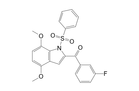 (1-Benzenesulfonyl-4,7-dimethoxy-1H-indol-2-yl)-(3-fluorophenyl)-methanone