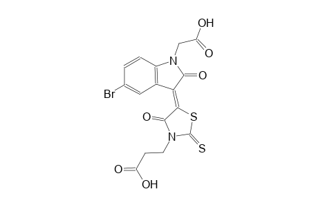 3-{(5Z)-5-[5-bromo-1-(carboxymethyl)-2-oxo-1,2-dihydro-3H-indol-3-ylidene]-4-oxo-2-thioxo-1,3-thiazolidin-3-yl}propanoic acid