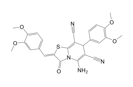 (2Z)-5-amino-2-(3,4-dimethoxybenzylidene)-7-(3,4-dimethoxyphenyl)-3-oxo-2,3-dihydro-7H-[1,3]thiazolo[3,2-a]pyridine-6,8-dicarbonitrile