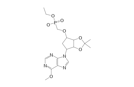 9-{(1'.beta.,2'.alpha.,3'.alpha.,4'.beta.)-4'-[Ethoxy(hydroxy)phosphorylmethoxy]-2',3'-isopropylidenedioxycyclopentyl]-6-methoxypurine