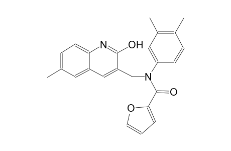 N-(3,4-dimethylphenyl)-N-[(2-hydroxy-6-methyl-3-quinolinyl)methyl]-2-furamide