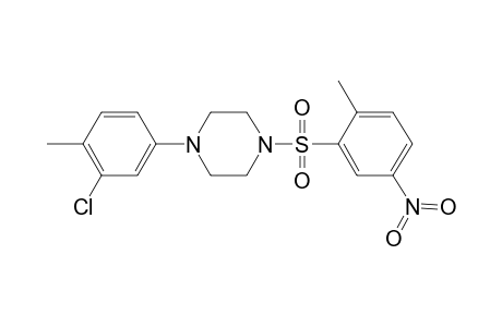 1-(3-Chloranyl-4-methyl-phenyl)-4-(2-methyl-5-nitro-phenyl)sulfonyl-piperazine