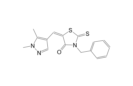 (5E)-3-benzyl-5-[(1,5-dimethyl-1H-pyrazol-4-yl)methylene]-2-thioxo-1,3-thiazolidin-4-one
