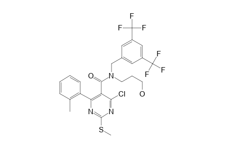N-[3,5-BIS-(TRIFLUOROMETHYL)-PHENYLMETHYL]-N-(3-HYDROXYPROPYL)-4-CHLORO-6-(2-METHYLPHENYL)-2-METHYLTHIOPYRIMIDINE-5-CARBOXAMIDE