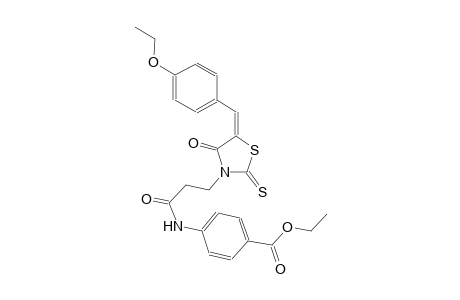 benzoic acid, 4-[[3-[(5E)-5-[(4-ethoxyphenyl)methylene]-4-oxo-2-thioxothiazolidinyl]-1-oxopropyl]amino]-, ethyl ester