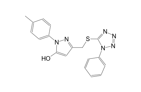 1H-pyrazol-5-ol, 1-(4-methylphenyl)-3-[[(1-phenyl-1H-tetrazol-5-yl)thio]methyl]-
