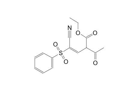 ethyl (3E)-2-acetyl-4-cyano-4-(phenylsulfonyl)-3-butenoate