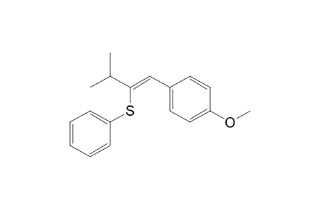 Benzene, 1-methoxy-4-[3-methyl-2-(phenylthio)-1-butenyl]-, (Z)-