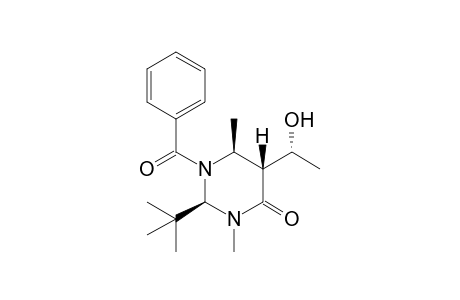 (2R,5R,6S)-1-Benzoyl-2-tert-butyl-3,6-dimethyl-5-[1'(R)-hydroxyethyl]tetrahydropyrimidin-4-one