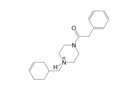 1-(3-cyclohexen-1-ylmethyl)-4-(phenylacetyl)piperazin-1-ium