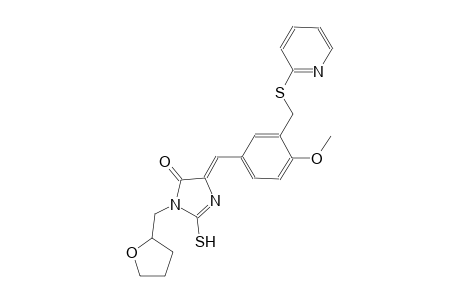 (5Z)-5-{4-methoxy-3-[(2-pyridinylsulfanyl)methyl]benzylidene}-2-sulfanyl-3-(tetrahydro-2-furanylmethyl)-3,5-dihydro-4H-imidazol-4-one