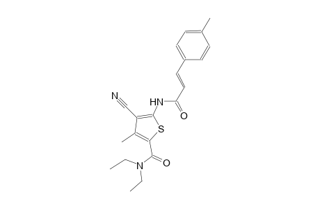 4-cyano-N,N-diethyl-3-methyl-5-{[(2E)-3-(4-methylphenyl)-2-propenoyl]amino}-2-thiophenecarboxamide