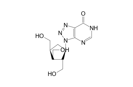 (+-)-6,7-Dihydro-3-[t-2',c-3',c-4'-tris(hydroxymethyl)-r-1'-cyclopentyl]-3H-1,2,3-triazolo[4,5-d]pyrimidin-7-one