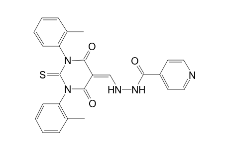 N'-[[1,3-bis(2-methylphenyl)-4,6-bis(oxidanylidene)-2-sulfanylidene-1,3-diazinan-5-ylidene]methyl]pyridine-4-carbohydrazide