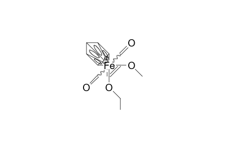 /.eta.-5/-Cyclopentadienyl-(/.eta.-2/-cis-1-ethoxy-2-methoxy-ethene) iron dicarbonyl cation