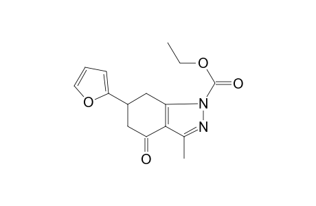 1H-Indazole-1-carboxylic acid, 6-(2-furanyl)-4,5,6,7-tetrahydro-3-methyl-4-oxo-, ethyl ester