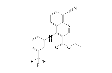 3-quinolinecarboxylic acid, 8-cyano-4-[[3-(trifluoromethyl)phenyl]amino]-, ethyl ester