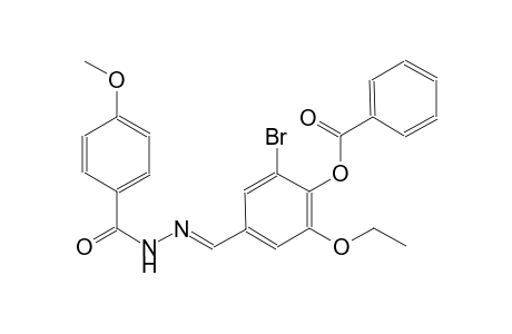 2-bromo-6-ethoxy-4-{(E)-[(4-methoxybenzoyl)hydrazono]methyl}phenyl benzoate