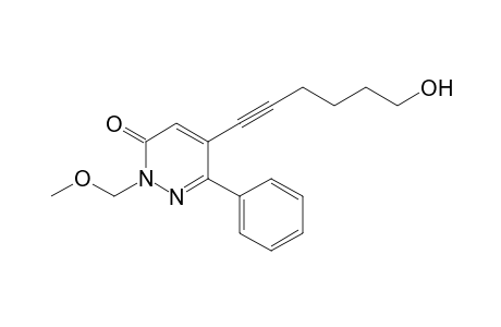 2-(methoxymethyl)-5-(6-oxidanylhex-1-ynyl)-6-phenyl-pyridazin-3-one